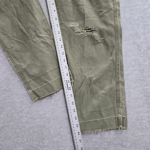 Abercrombie & Fitch Women Pants 30 10R Green Floral AMES LOW RISE Slim Boyfriend - Picture 7 of 13